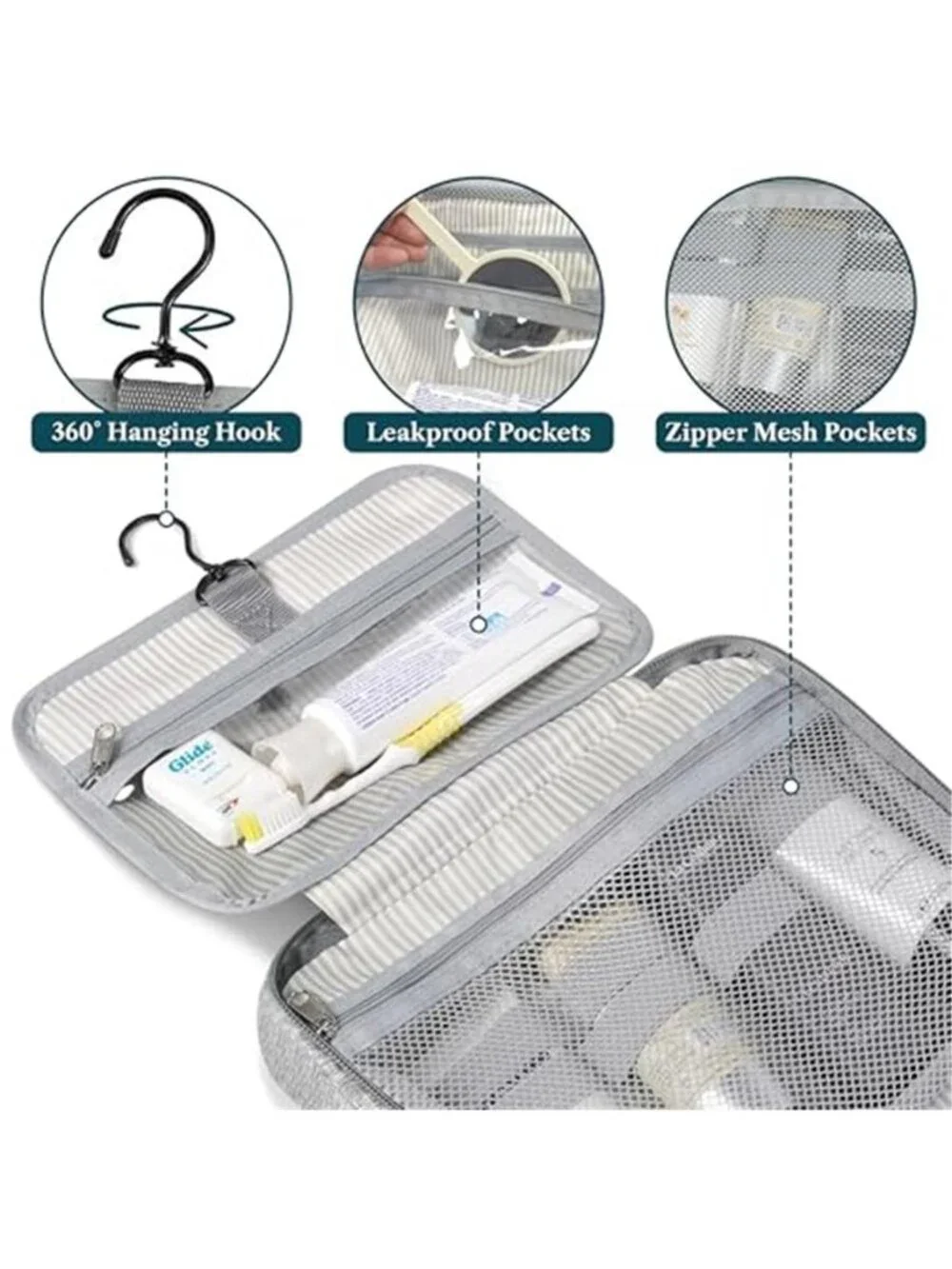 Womens Hanging Toiletry Bag Large Travel Makeup Cosmetic Organizer Waterproof